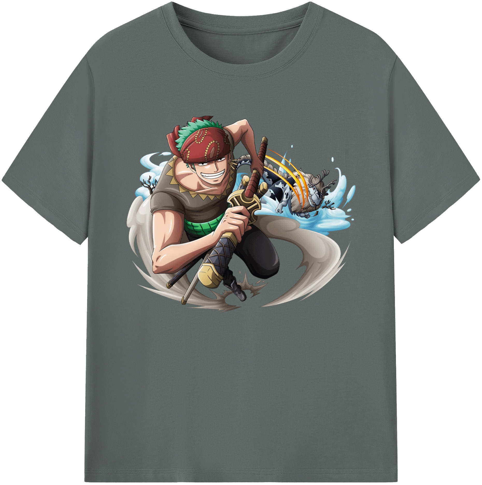 ワンピース ロロノア・ゾロ ONE PIECE Roronoa Zoro 綿100％ メンズ半袖Tシャツ｜肌触りやわらか＆通気性